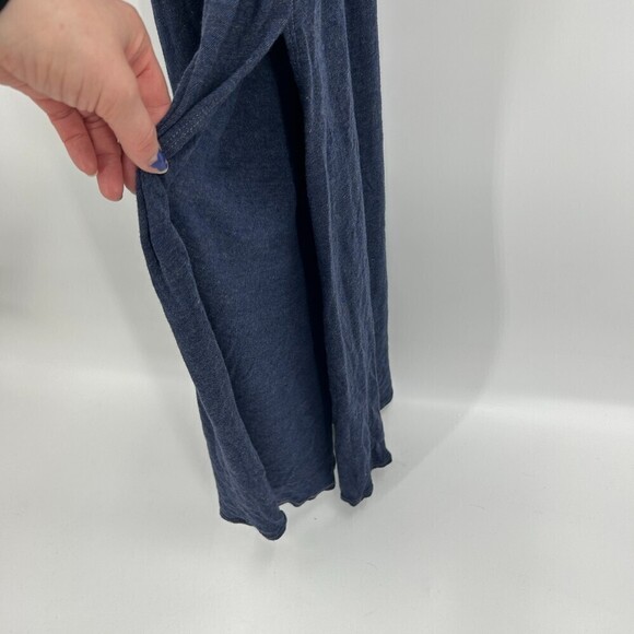 NWT CHASER Heather Blue Faux Wrap Spaghetti Strap Jersey Maxi Dress Size Medium - Picture 4 of 5